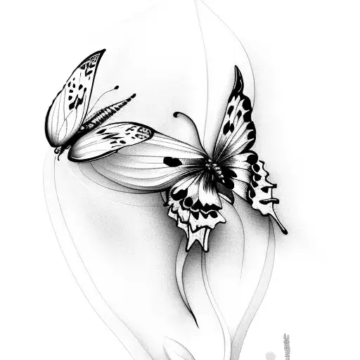 Lily With Butterflies