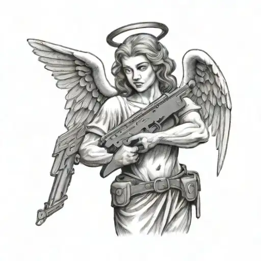 Angel Holding A Shootgun