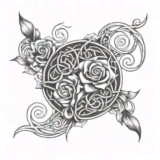 Celtic With Flowers Growing