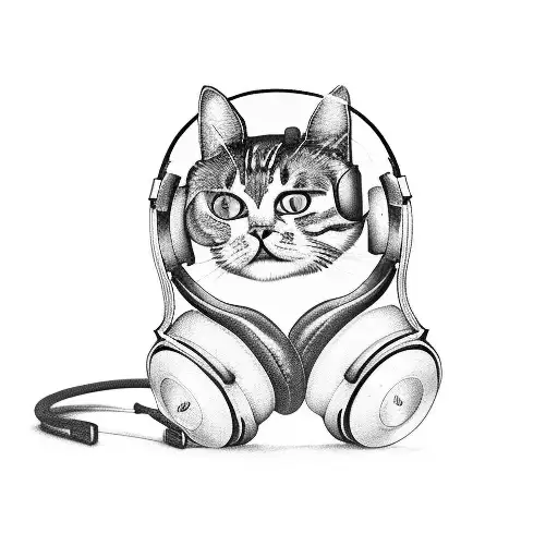 A Cat Wearing Headphones And Dancing To Drum & Bass Music