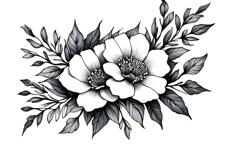 Fine Line Floral Collarbone