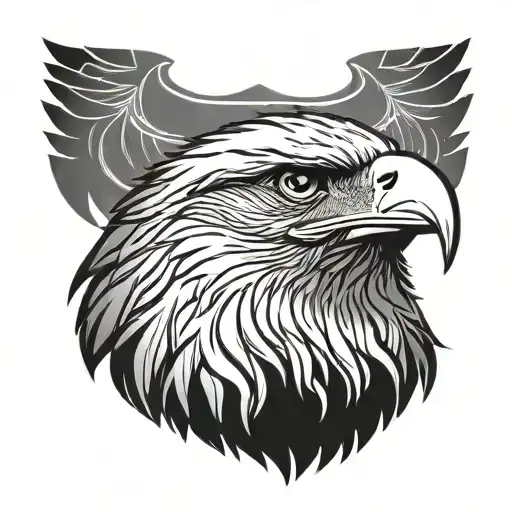 Eagle Head Stencil Art