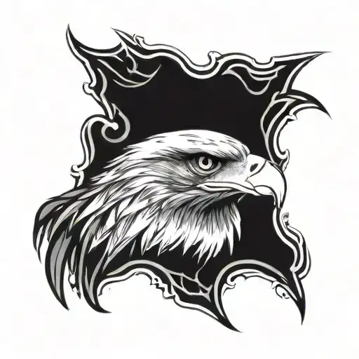 Eagle Head Stencil Art