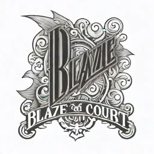 The Blaze Of The Court Lettering Design