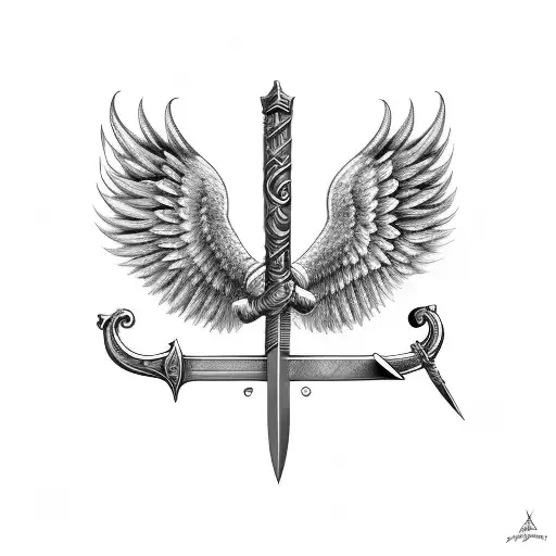 Sword With Wings Attached To It