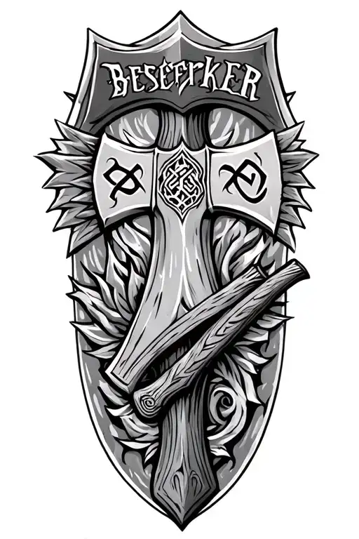 Beserker Rune Inscribed Axe Set