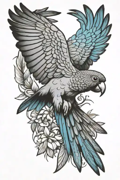 Blue Crowned Conure Bird Flying