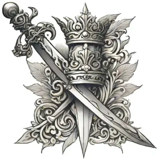 Sword With Crowns On Each Side