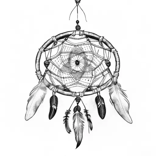 Dreamcatcher With 3 Feathers Hanging