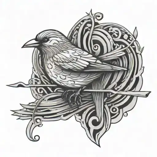 Bird Made Of Music Notes