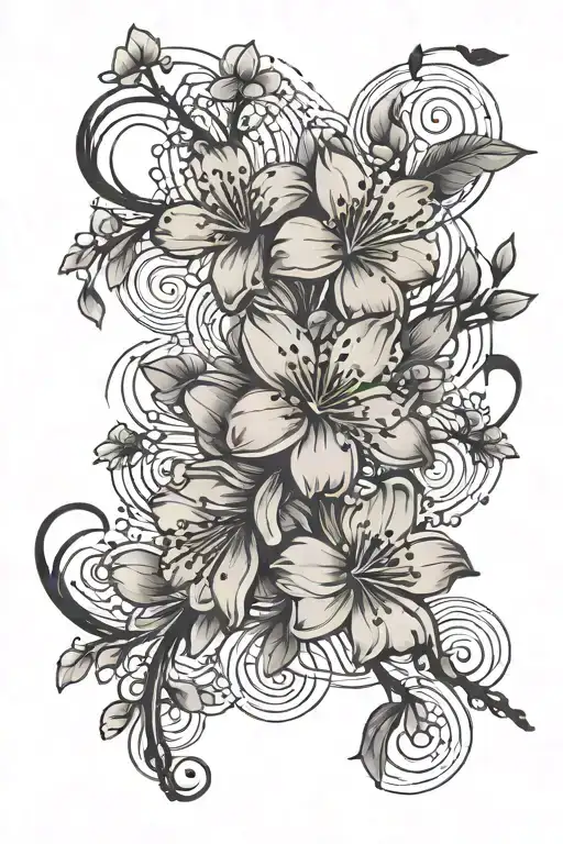 Small And Dainty Cherry Blossom With Music Notes Floating