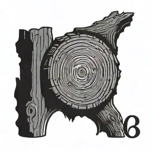 Cutting Disc In A Wooden Log And Annual Rings With Date