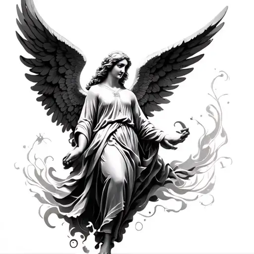 Angel With Scripture Verses Flowing