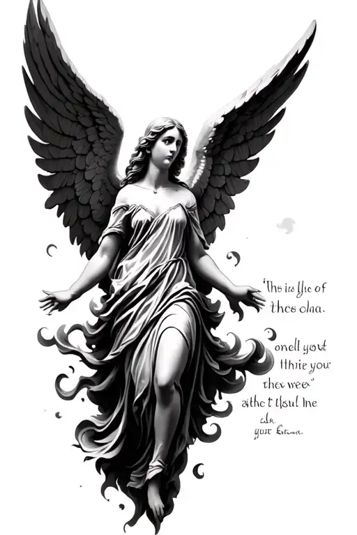 Angel With Scripture Verses Flowing