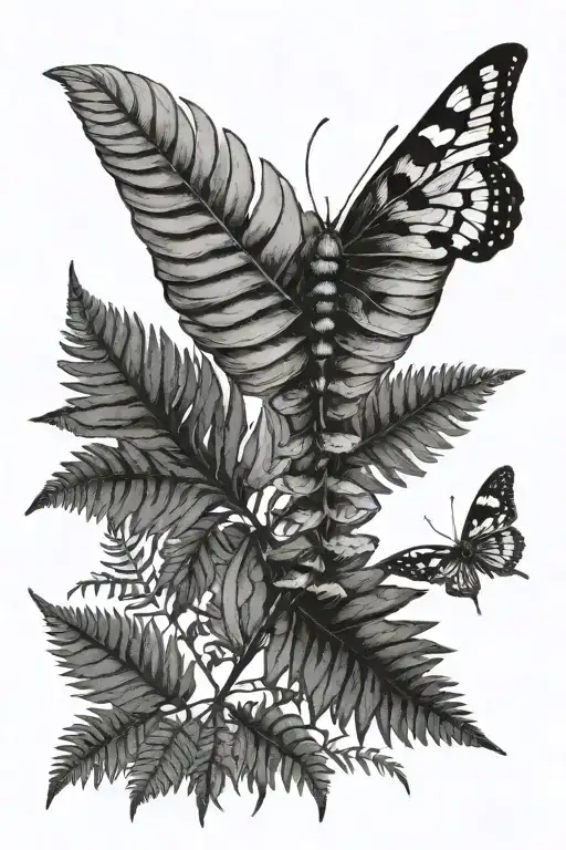 Fern Leaf And Moth