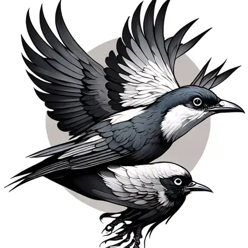 Symmetrical Bird For Men's Shin