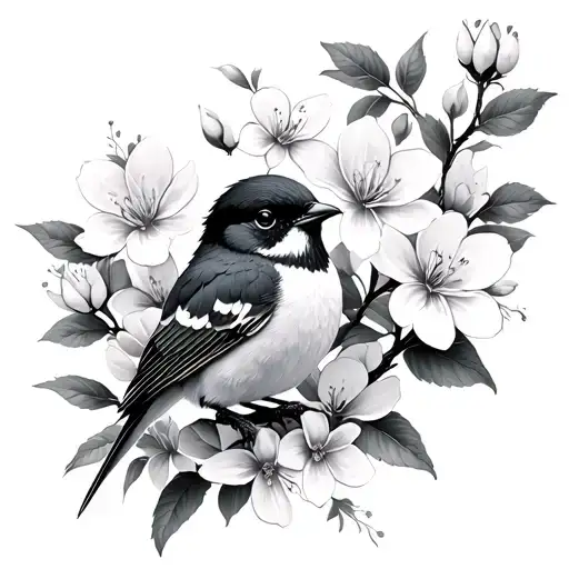Blossom Flowers Bird Being So Cheerful Keeps You Going