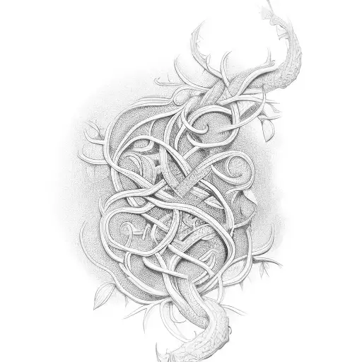 A Quality Symbol Intertwined With Intricate Vines And Leaves