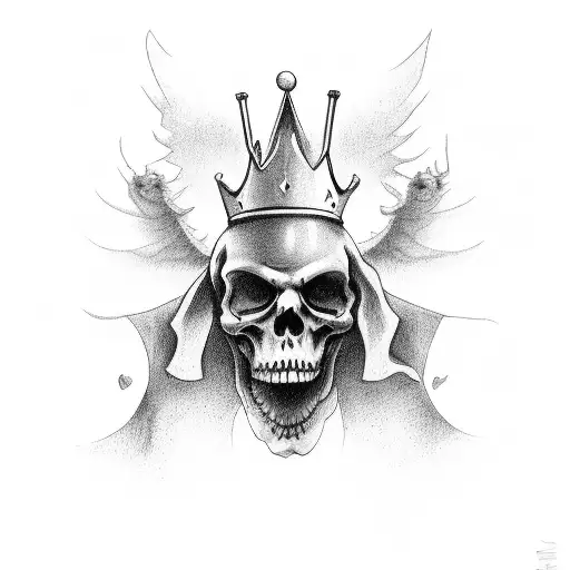 Grim Reaper Wearing A Tilted Crown