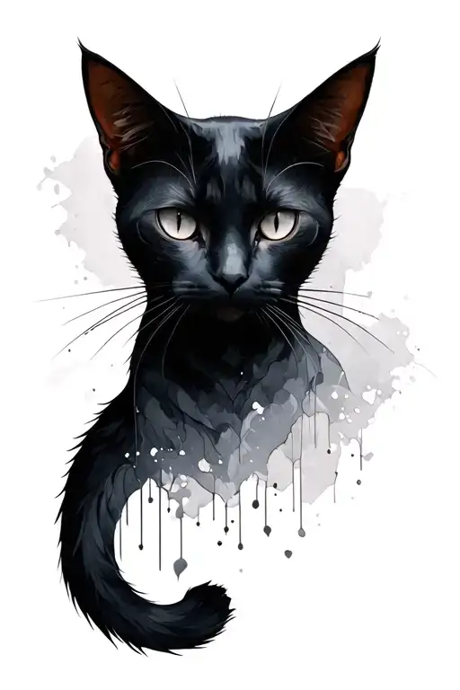 Black Cat Silhouette Minimalist