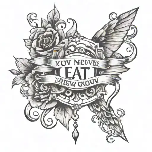 Eating Disorder Symbol Saying If You Never Eat You'll Never Grow