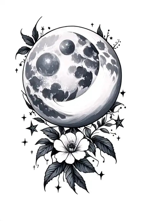 Nightshades With Moon And Stars Shining