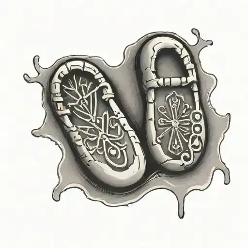 Baby Footprint With Runes