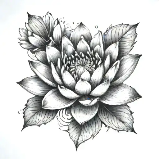 Water Lily With Sun Finline Flowers