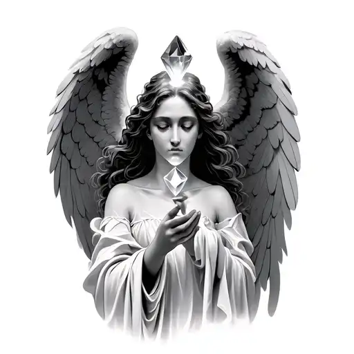 Angel Holding A Crystal Above Head