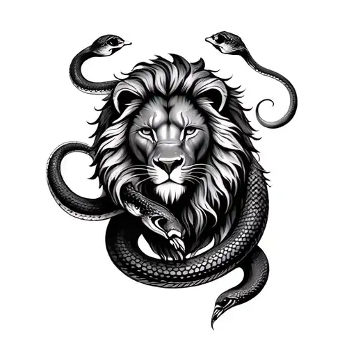 Earth Snake With Lion