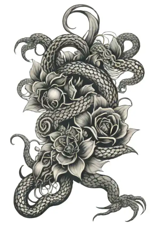 Snake Flowers Spiders Weaving Their Webs