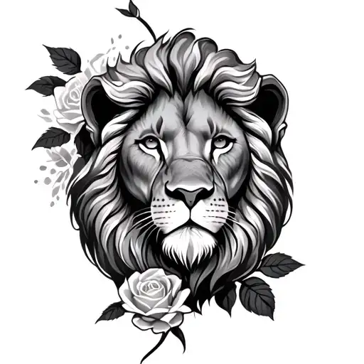 Lion And Rose