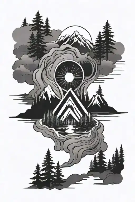 Twin Peaks Themed Arm Tattoo Design