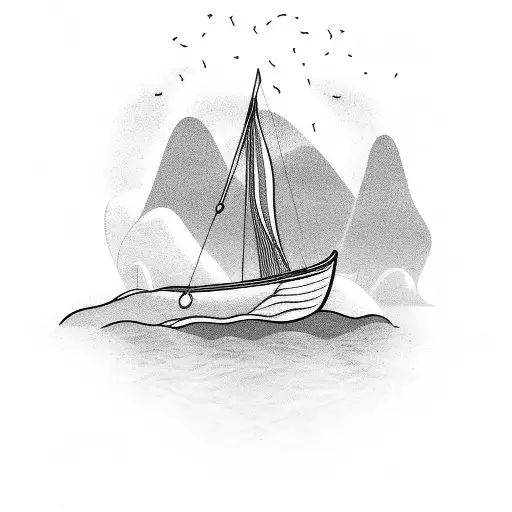 Small Boat Causing Waves No Background