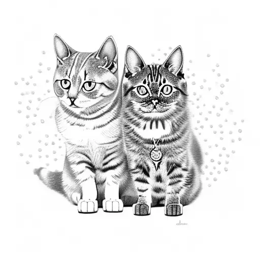 A Cat And Dog Duo Wearing Makeup And Covered In Glitter