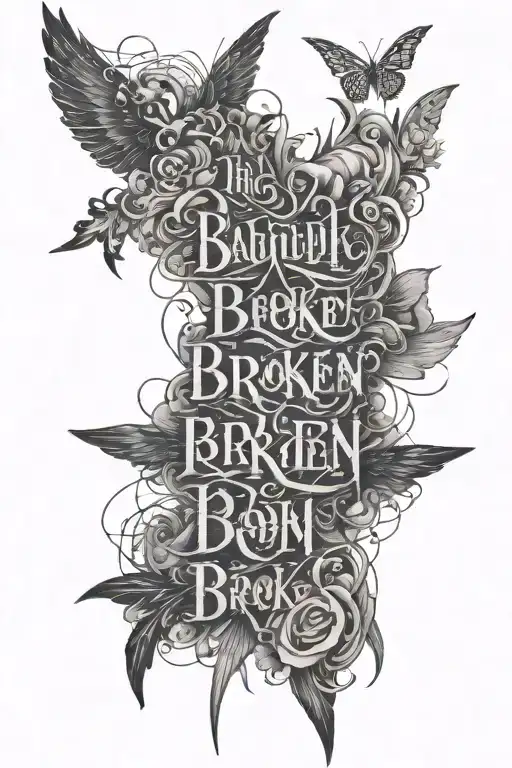 Beautifully Broken Words Written Across