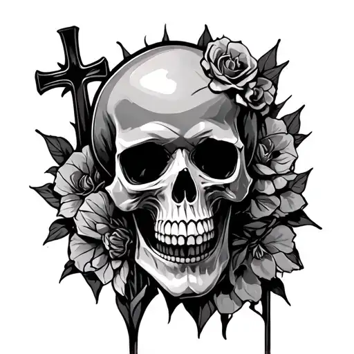 Skull And Cross Surrounded