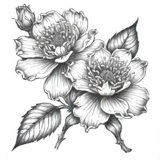 Birth Month Tattoos March October November Birth Flower Single Stems