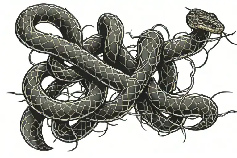 Snake And Barbed Wire