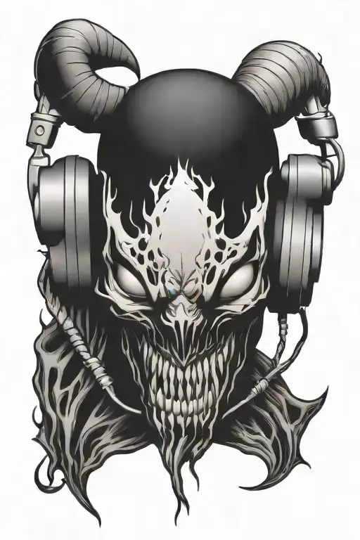 Venom With Skull Wearing Headphones