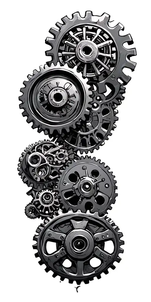 Steampunk Gears Joined Together