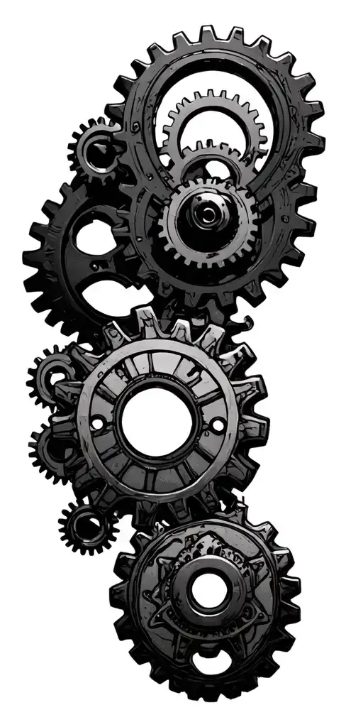 Steampunk Gears Joined Together