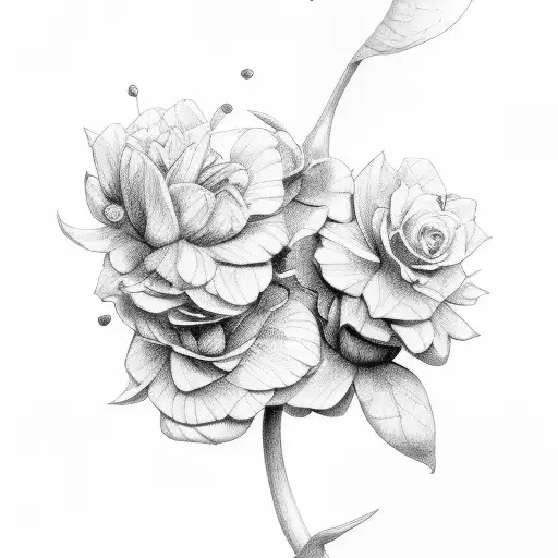 Dark Drawing Among Light Flowers