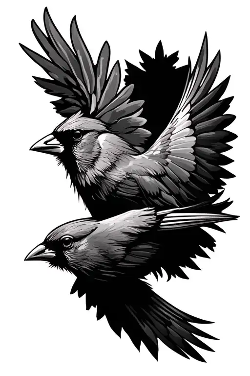 Cardinal Flying Pine Trees Mustang Car