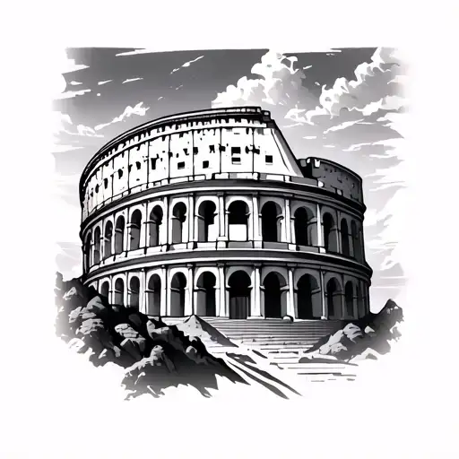 Mountain And A Sky Roman Coliseum