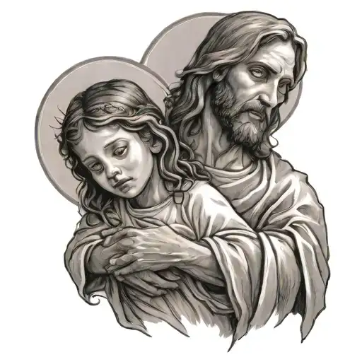 Jesus Holding Young Girl