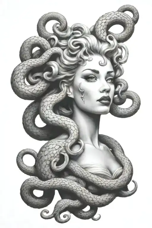 Full Body Portrait Of Medusa Pin Up