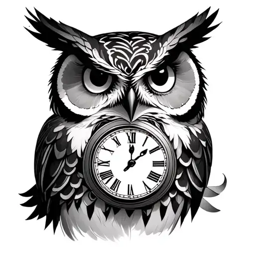 Owl & Clock Face