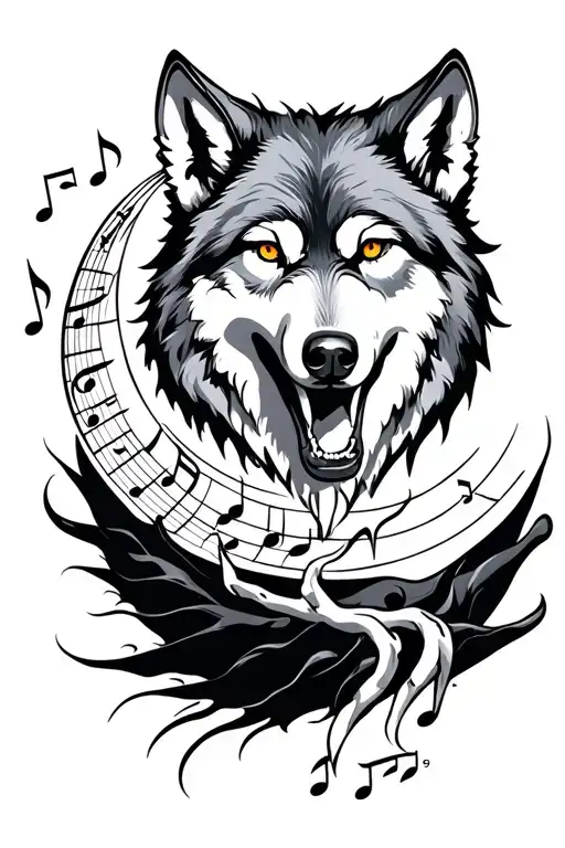 Wolf Luna Claws With Musical Notes