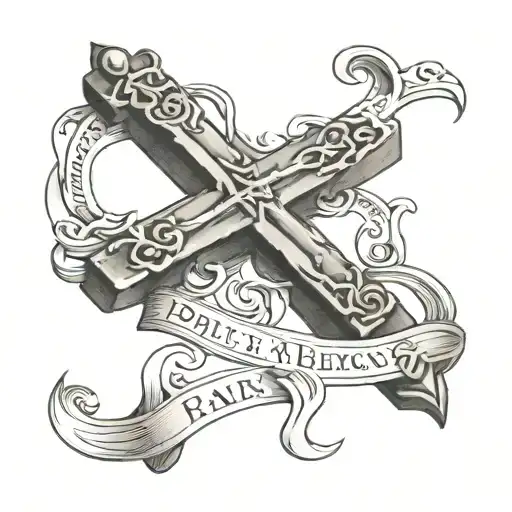 Cross Tattoo With A Bible Verse